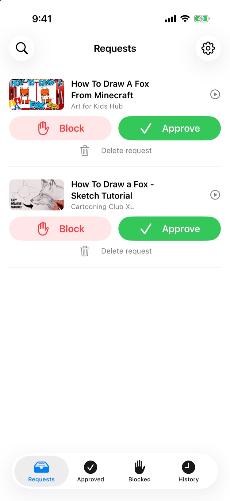 Approve or block in a tap